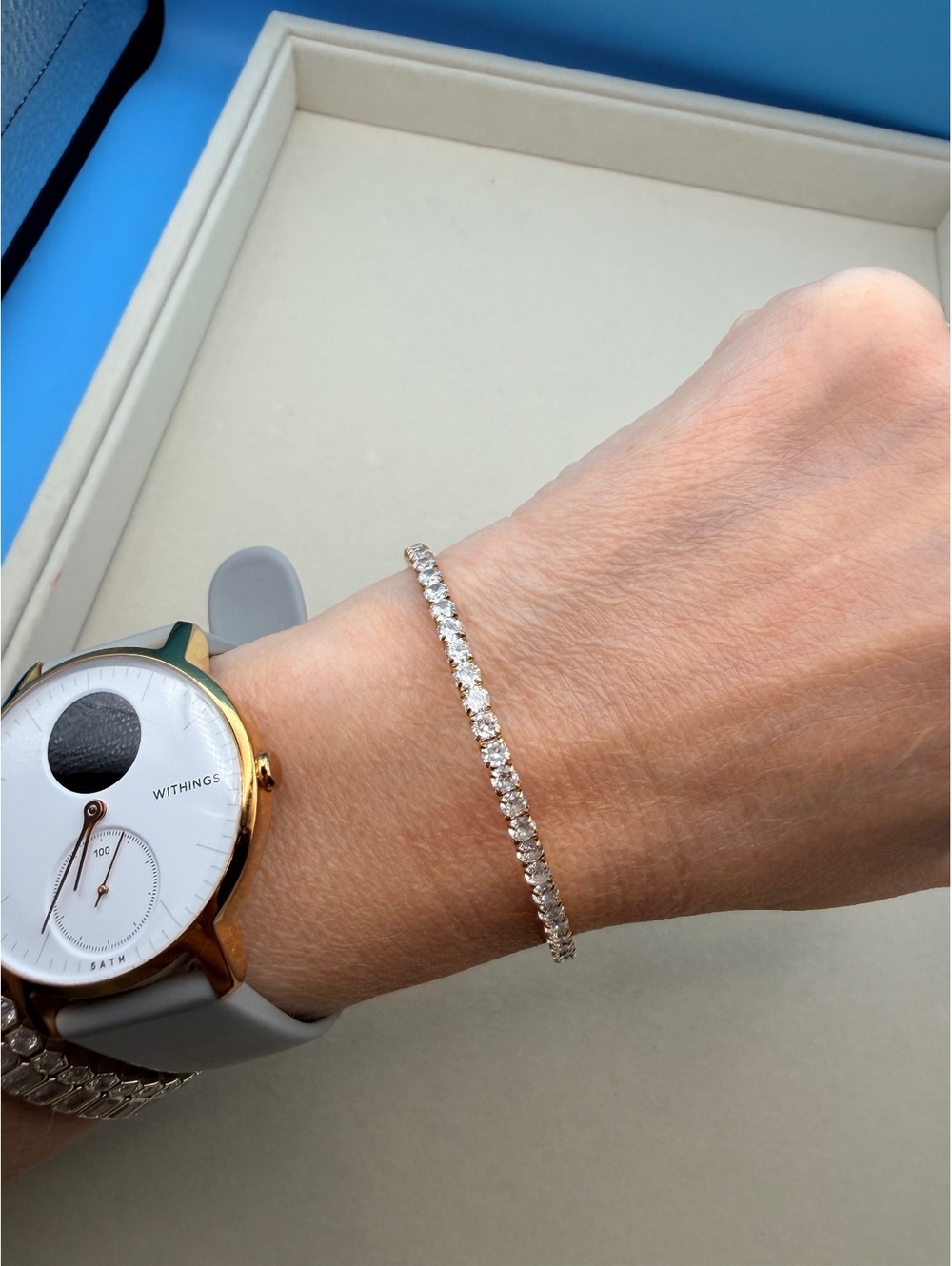 Gold tennis bracelet
